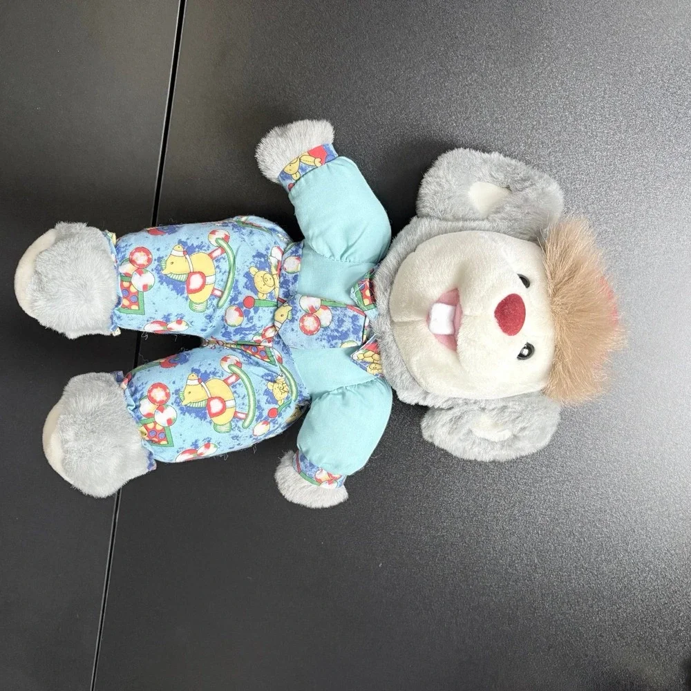 Vintage retro stuffed animal‎ tie kuddle me toys made in USA med size